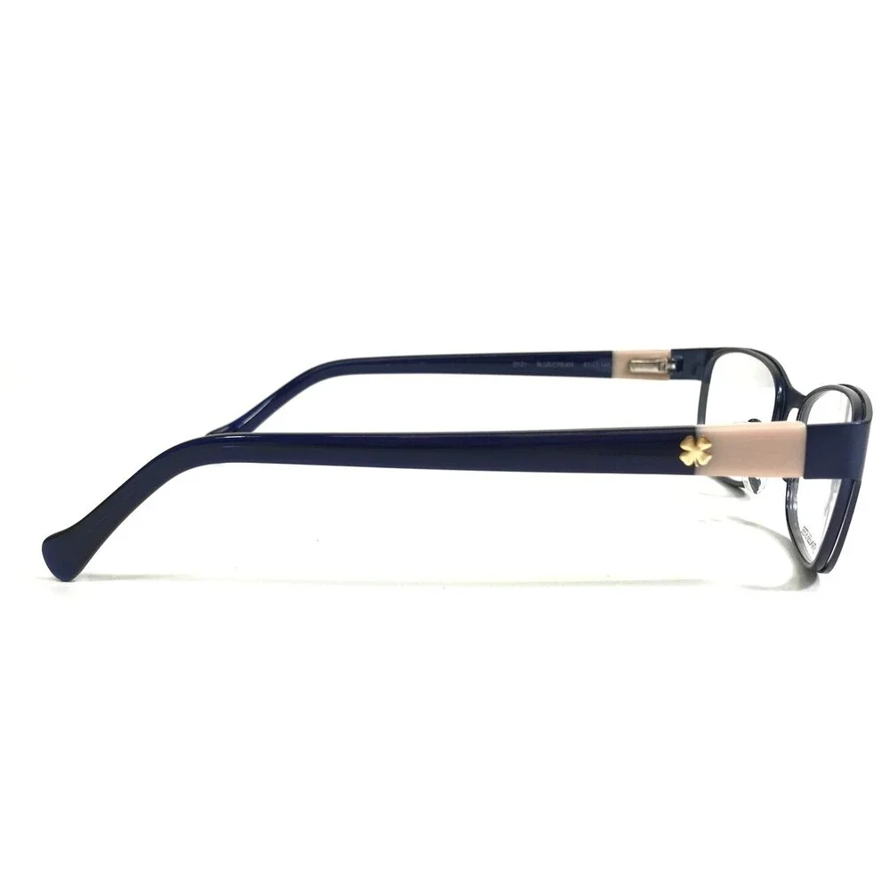 Lucky Brand Eyeglasses Frames D121 BLUE/CREAM Cat Eye Full Rim 51-17-140